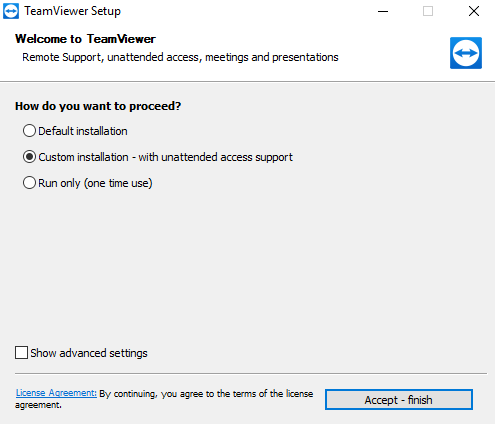 teamviewer setting up unattended access